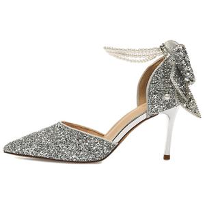 Женские туфли на высоком каблуке, серебристые AGSDON, Gold