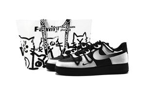 Ботинки тактические Air Force 1 Future устойчивые к истиранию низкие скейтборд обувь Black Silver детские Nike, черный серебряный