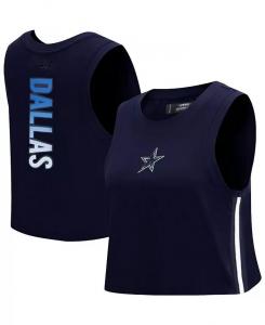 Женская классическая укороченная майка темно-синего цвета с принтом омбре и надписью Dallas Cowboys Pro Standard