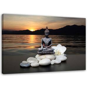 Фрески Feeby Buddha Zen Sonnenuntergang, 100x70x2 см, коричневый