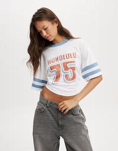 Футболка свободного кроя с графическим принтом белого цвета Cotton On