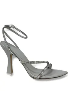 Босоножки Giglio с украшениями, каблук 100 мм 3Juin, серый