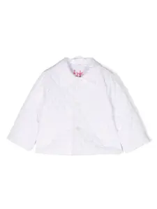 Стеганая куртка-рубашка с вышитым логотипом Il Gufo, белый