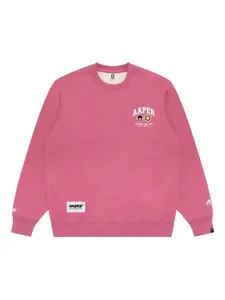 Толстовка с логотипом Aape By A Bathing Ape, розовый