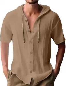 Мужская футболка с капюшоном и коротким рукавом Muscle Fit