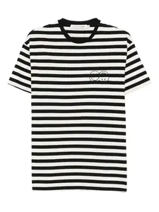 Полосатая вышитая футболка Joshua Sanders, черный