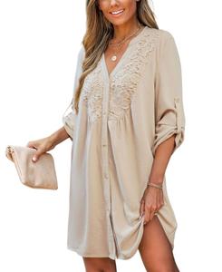 Женское мини-пляжное платье Wild Fields бежевого цвета Cupshe, Beige/khaki