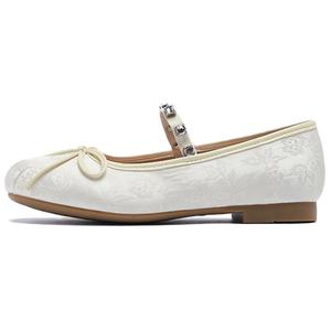 AGSDON Туфли Мэри Джейн женские бежево-черные