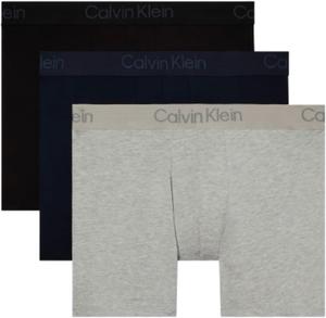 Комплект из 3-х трусов-боксеров Calvin Klein Mens Ultra Soft Modern Modal, Black, Shoreline, Grey Heather