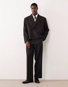 Широкие брюки из черного жаккарда Asos Design