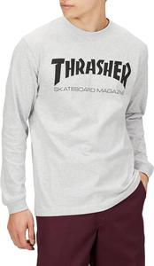 Мужская футболка с длинным рукавом и принтом Slasher TH8301 (с логотипом бренда) в классическом стиле Thrasher, черный