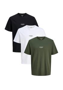 Футболка Jack & Jones 3ER PACK SOHO, Weiß Schwarz Grün/Mottled Green