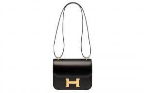 Констанс Бокс Кожаная Сумка Через Плечо Мини Женская 89Нуар Черный HERMES