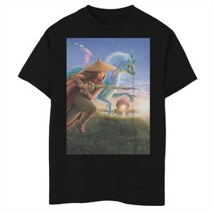 Футболка с плакатом Disney «Рая и последние драконы» для мальчиков 8–20 лет Licensed Character, черный