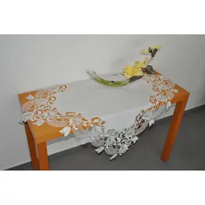 Вышивки Плауэн, средняя скатерть Скатерть Волшебство Тюльпанов, кружева Плауэн, Сделано в Германии Stickereien Plauen, Sekt