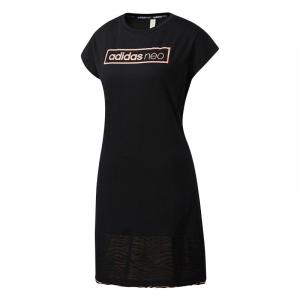 Женское черное платье с короткими рукавами Adidas Neo, черный