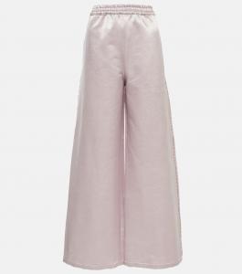 Широкие атласные брюки Acne Studios, Light Pink