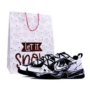 Nike Кроссовки Air Monarch 4 Christmas Shopping Bag, Graffiti Fantasy Height Increasing Low top Chunky Unisex Pink Black