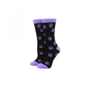Носки с принтом фиолетовых лапок для собак от Sock Panda (женские размеры, взрослые, средние)