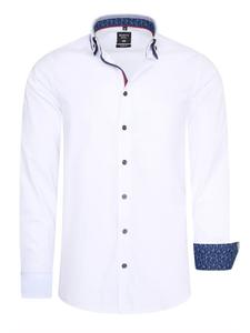 Rusty Neal Эластичная повседневная рубашка с двойным воротником белого цвета