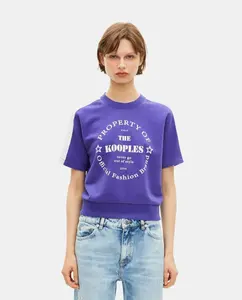 Женская толстовка с коротким рукавом и принтом The Kooples, фиолетовый