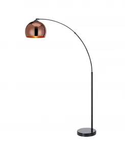 Металлический напольный светильник Arquer Arc с абажуром в форме колокола Teamson Home, розовый