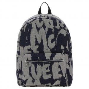 Alexander McQueen Кожаный или тканевый рюкзак мужской черный и разноцветный