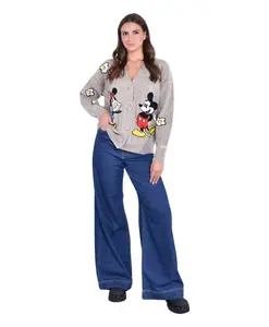 Длинный жаккардовый кардиган с вышивкой Mc2 Saint Barth, серый