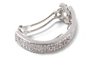 Заколка для волос, украшенная кристаллами Prada, светлый серый