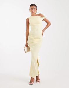 Платье макси со спущенными плечами New Look желтого цвета