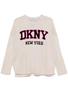 Свитер с логотипом университета DKNY, нейтральный цвет