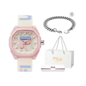 FILA Часы DOPAMINE Wrist Watch Quartz Movement Silicone Strap White Dial Unisex, [Free Bracelet+Shopping Bag]-6105-008
