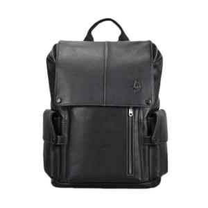 Верхний слой кожи коровы Рюкзак Тубэс Мужской Черный Hush Puppies, Черный Белый