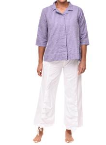 Грейсон Топ в полоску из саржи Салли Tulip Clothing, Sully Seersucker Stripe