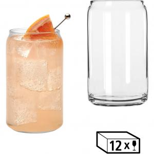 Набор стаканов Can Glas -GLASS CANS-, 473 мл, Ø 7,5 см, H: 13,5 см, набор из 12 шт. высокого качества, в современном дизайне Libbey, прозрачный
