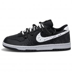 Nike Большие низкие скейтбордистские кроссовки для мужчин, черный с белым