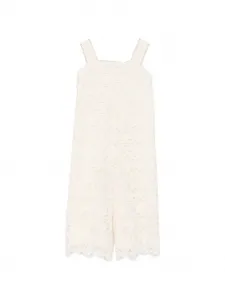 Комбинезон с кружевной отделкой Abel & Lula, бежевый