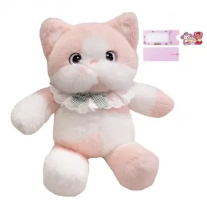 Мягкая игрушка кот молочный зов теплый слюнявчик милый кот кукла плюшевая кукла высота 46см AOLETU, белый