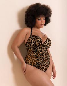 Боди Curvy Kate Scantilly Icon с глубоким декольте, без бретелек, с многослойной подкладкой и увеличенной грудью, с леопардовым принтом - МУЛЬТИ