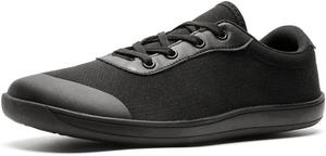 Мужские кроссовки-босоножки с дышащей сеткой, минималистичные для ходьбы, легкие, с нулевым перепадом, повседневные спортивные обувь для бега, тренажерного зала, тренировок и повседневной носки Qacksv, черный