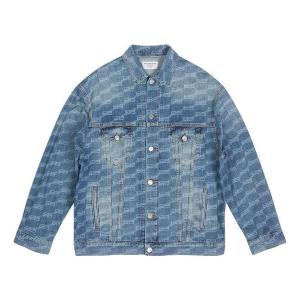 Куртка bb monogram large fit jacket 'blue' Balenciaga, синий