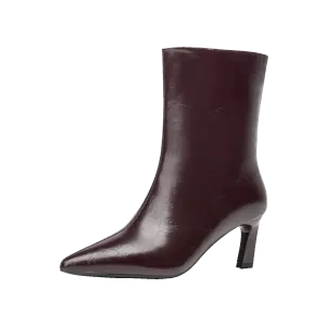 GUDIANFENGDU Женские полусапожки бордовые на флисовой подкладке, цвет Burgundy (Fleece-Lined)