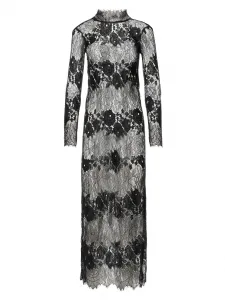 Платье макси с длинными рукавами из цветочного кружева Ana Radu, черный