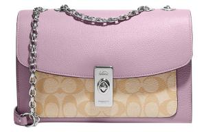 COACH Сумка кроссбоди из ткани с кожаными вставками