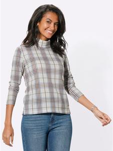 Рубашка с длинными рукавами в клетку цвета шампанского и серо-коричневого цветов WITT WEIDEN