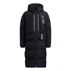 Пуховик adidas Outdoor Sports Detachable Vest Long Hooded With Down Feather Jacket Black, черный