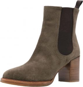 Женские ботильоны FOWT с круглым носком, на щиколотку, с массивным средним каблуком, короткие ботинки, эластичные, повседневная уличная обувь, размер 4-16 США, Brown