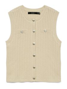 VERO MODA Вязаный кардиган в бежевом цвете