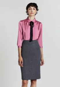 Юбка-Карандаш longuette в тонкую полоску Calliope, Var Grigio Melange