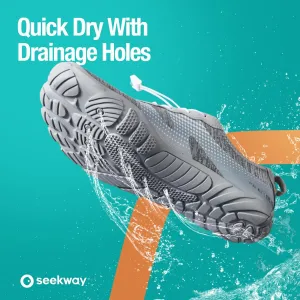 Водные обувь SEEKWAY для мужчин и женщин, взрослые, быстро сохнущие аква-носки для пляжа, плавания, реки, бассейна, озера, походов, каякинга и серфинга, серый белый
